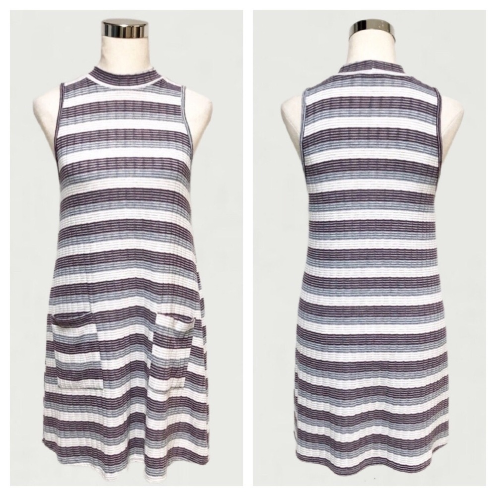 Altar’d State Ribbed Mock Neck Striped Dress - Picture 2 of 7